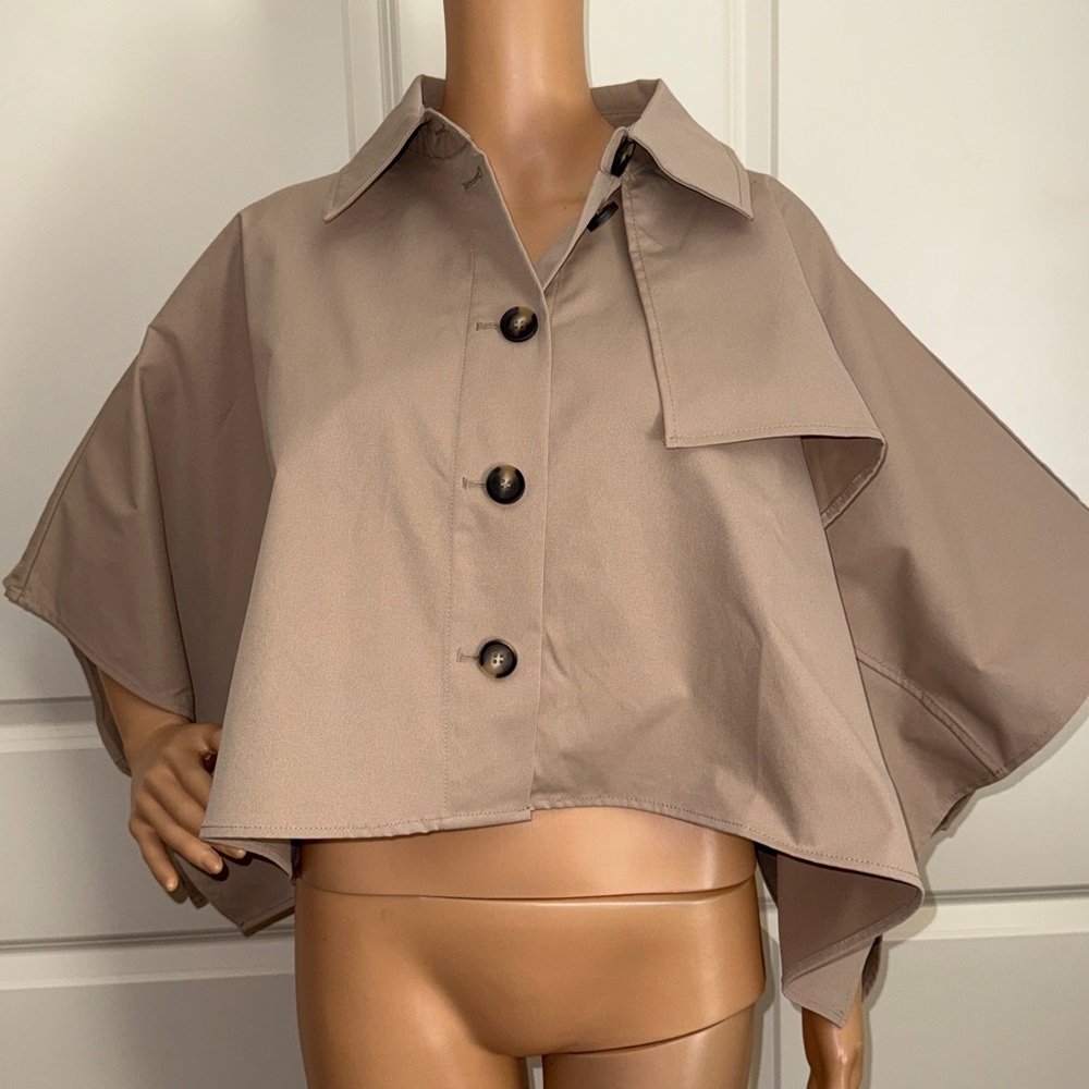 New House of Harlow Cape Style Cropped Trench Jacket - Picture 11 of 14